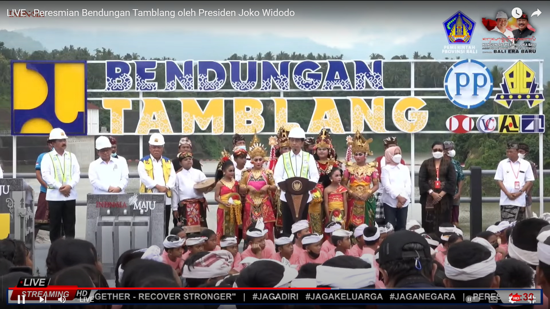 Presiden Jokowi Didampingi Kabinet Indonesia Maju dan Gubernur Bali Resmikan Bendungan Tamblang / Bendungan Danu Kerthi Buleleng