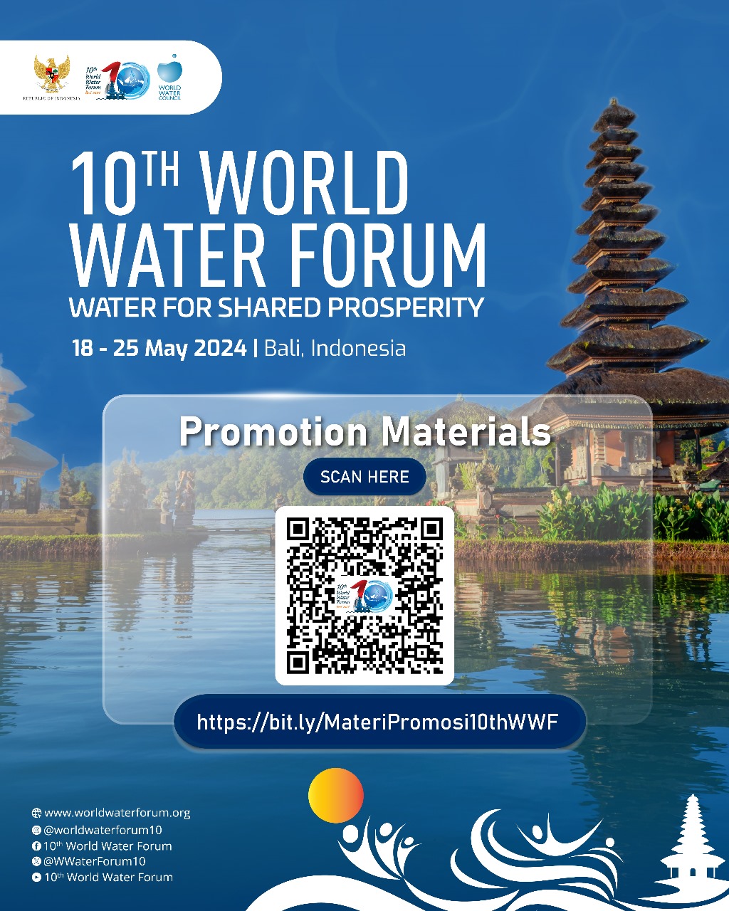 10th WWF – Poster QR Link Materi Promosi 10th World Water Forum