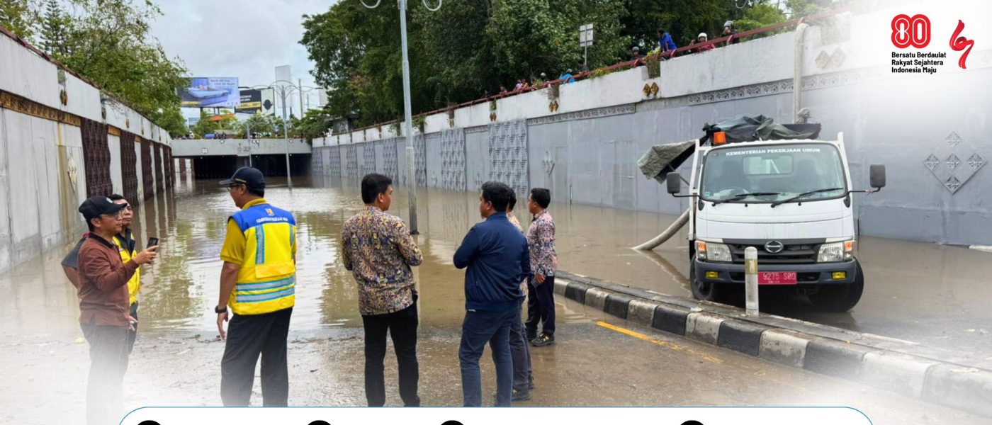 Kolaborasi Dinas PUPRKIM Dengan Berbagai Pihak Bergerak Cepat Atasi Banjir di Underpass Dewa Ruci